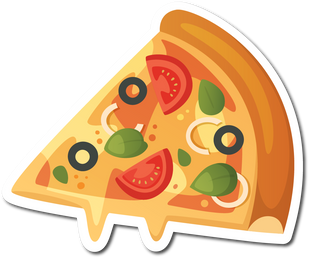 Foods sticker png, fast foods, cake sticker outlines